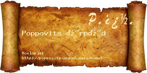 Poppovits Árpád névjegykártya
